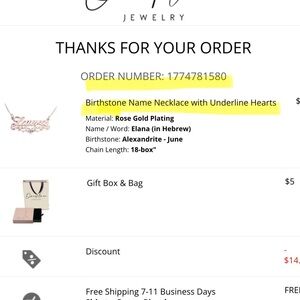 Birthstone Name Necklace in Rose Gold